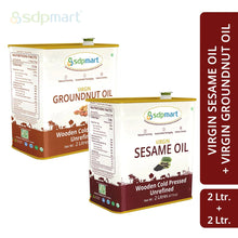 Load image into Gallery viewer, 4 Liter Combo Pack | 2 Liter sesame oil & 2 Liter Peanut Oil