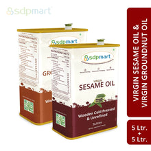 Load image into Gallery viewer, 10 Liter Combo Pack 1 | 5 Liter sesame oil & 5 Liter Peanut Oil
